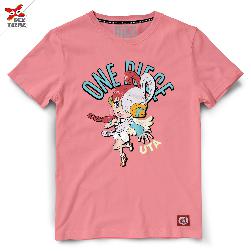 Dextreme เสื้อยืด วันพีช T-shirt  DOP-1588  One Piece Film Red  ลาย UTA มี สีชมพูและสีขาว