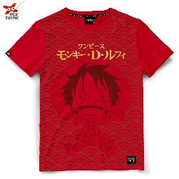 Dextreme เสื้อยืด วันพีช ลิขสิทธิ์ ของ แท้  T-shirt  DOP-1456 One Piece มี สีแดงและสีขาว