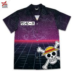 Dextreme เสื้อเชิ้ต แขนสั้น วันพีช ลิขสิทธิ์ ของ แท้  T-shirt  DOP-1515 Hawaii shirt One Piece Luffy