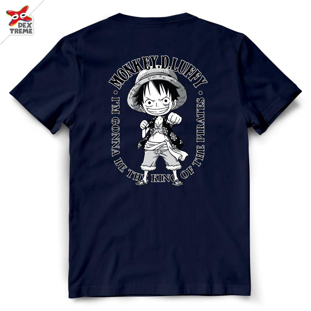 Dextreme T-shirt  DOP-1500  One Piece  ลาย SD Luffy  มีสีขาวและสีกรม