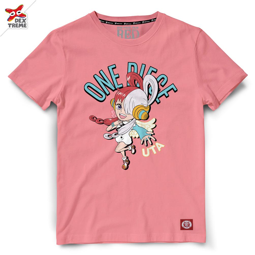 Dextreme T-shirt  DOP-1588  One Piece Film Red  ลาย UTA มี สีชมพูและสีขาว