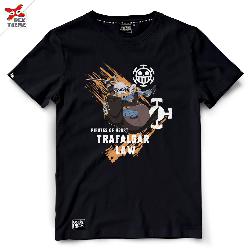 Dextreme เสื้อยืด วันพีช T-shirt  DOP-1751  One Piece ลาย LAW มีสีดำและสีเหลือง