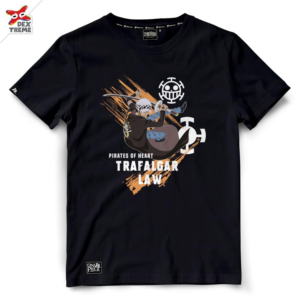 Dextreme T-shirt  DOP-1751  One Piece ลาย LAW มีสีดำและสีเหลือง