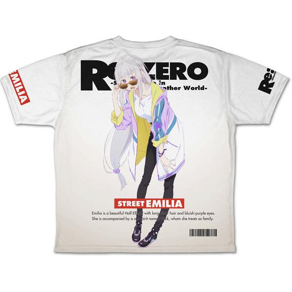 ReZero -Starting Life in Another World- Emilia Cold Double Sided Full Graphic T-Shirt Street Fashion Ver