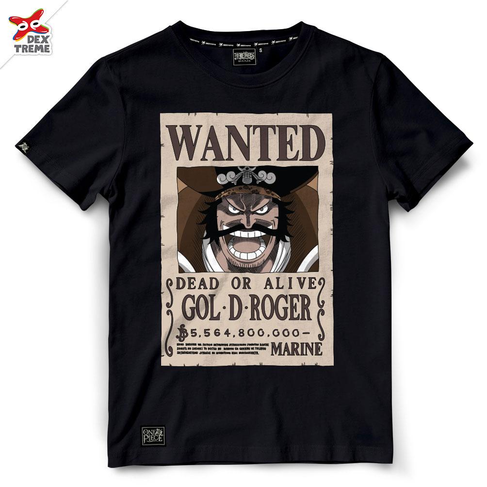 Dextreme T-shirt  DOP-1381 Wanted Gol D Roger  มีสีกรมและสีดำ