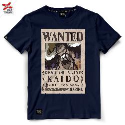 Dextreme เสื้อยืด วันพีช ลิขสิทธิ์ ของ แท้  T-shirt  DOP-1383 Wanted Kaido มีสีกรมและสีดำ