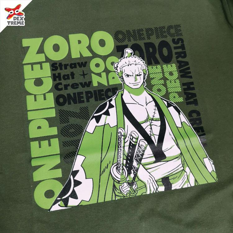 Dextreme T-shirt  DOP-1343  วันพีช ลาย Zoro  มีสีเขียวและสีดำ