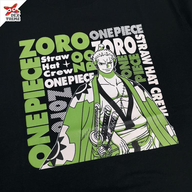 Dextreme T-shirt  DOP-1343  วันพีช ลาย Zoro  มีสีเขียวและสีดำ