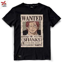 Dextreme เสื้อยืด วันพีช ลิขสิทธิ์ ของ แท้  T-shirt  DOP-1382 ลาย Wanted Shanks มีสีดำ และสีกรม