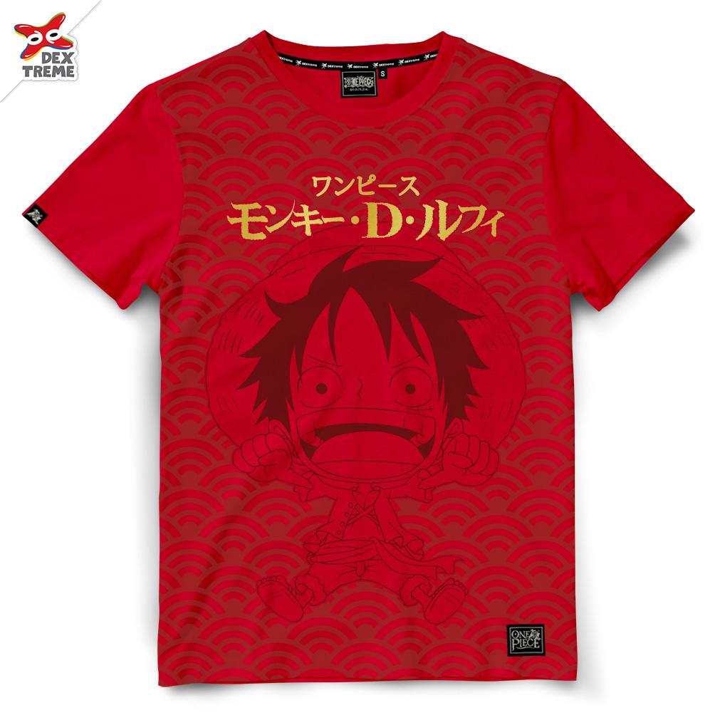 Dextreme T-shirt  DOP-1456 One Piece มี สีแดงและสีขาว