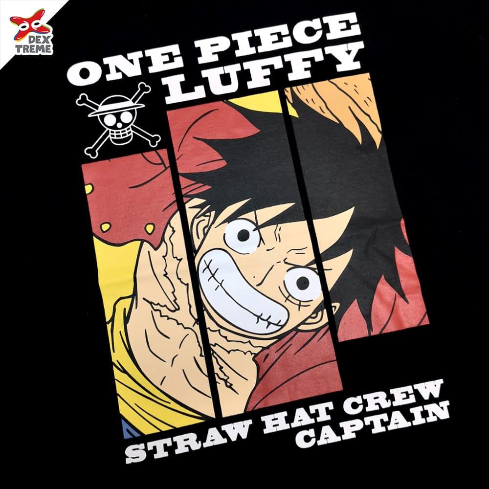 Dextreme T-shirt DOP-1468 One Piece ลาย Luffy มี สีดำและสีกรม