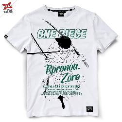 Dextreme เสื้อยืด วันพีช T-shirt DOP-1493 One piece ลาย Zoro มีสีขาวและสีเขียว