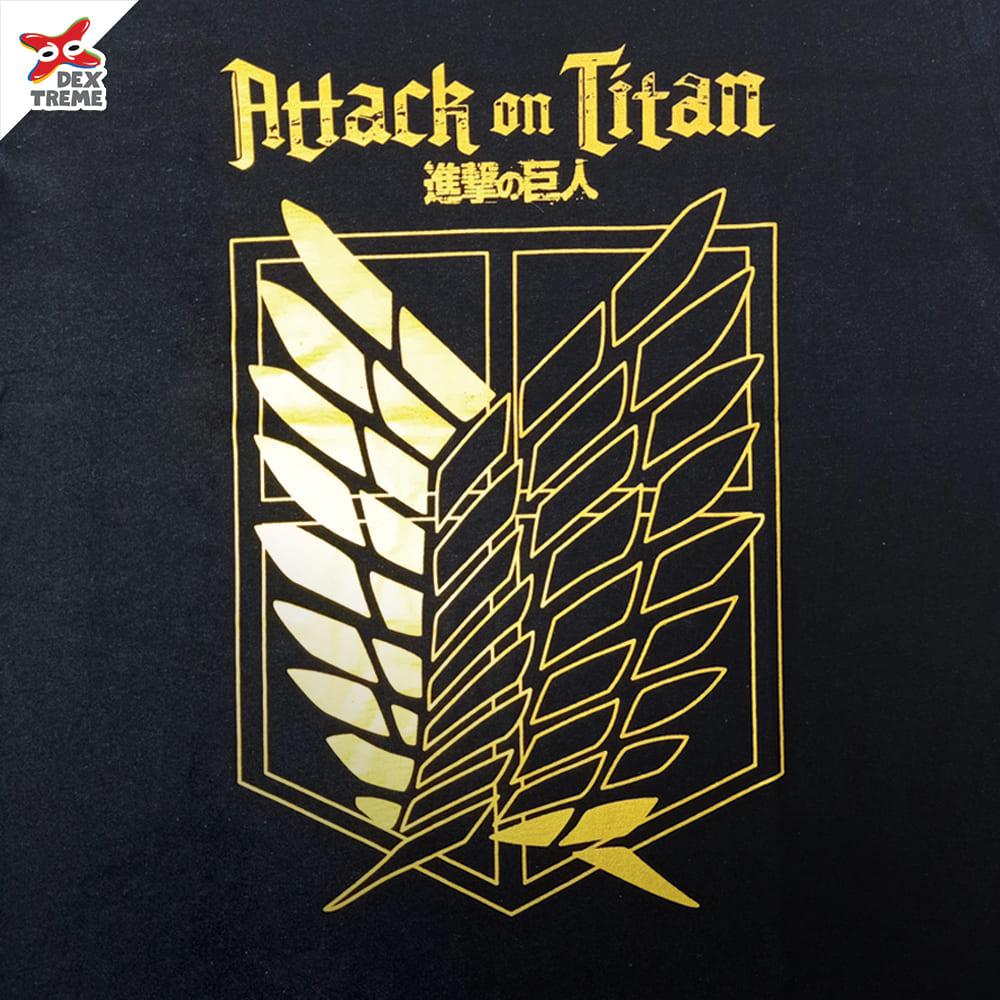 T-shirt DAT-002 attack on titan ลาย Titan Wings  มีสีกรม และ สีดำ