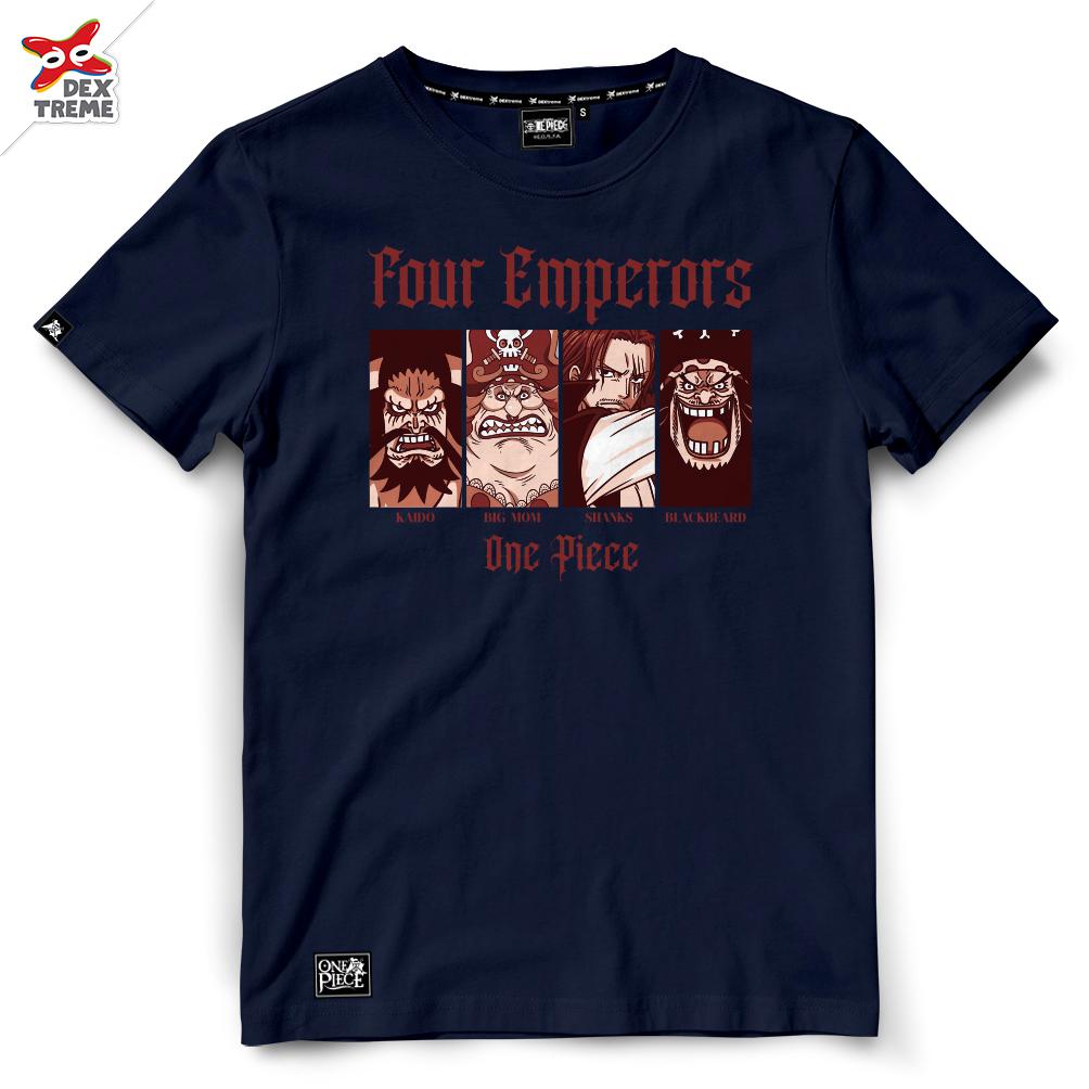 Dextreme T-shirt  DOP-1573  OnePiece ลาย Four Emperors มีสีดำและสีกรม