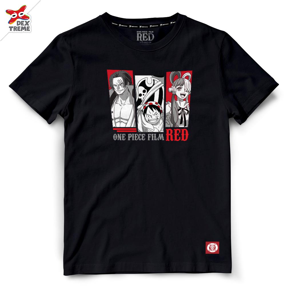 Dextreme T-shirt  DOP-1622  One Piece Film Red มีสีแดงและสีดำ