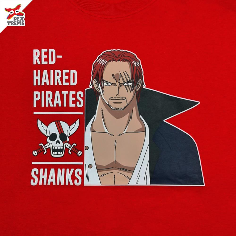 Dextreme T-shirt  DOP-1675 One Piece ลาย Shanks มีสีแดง  สีดำ และสีขาว