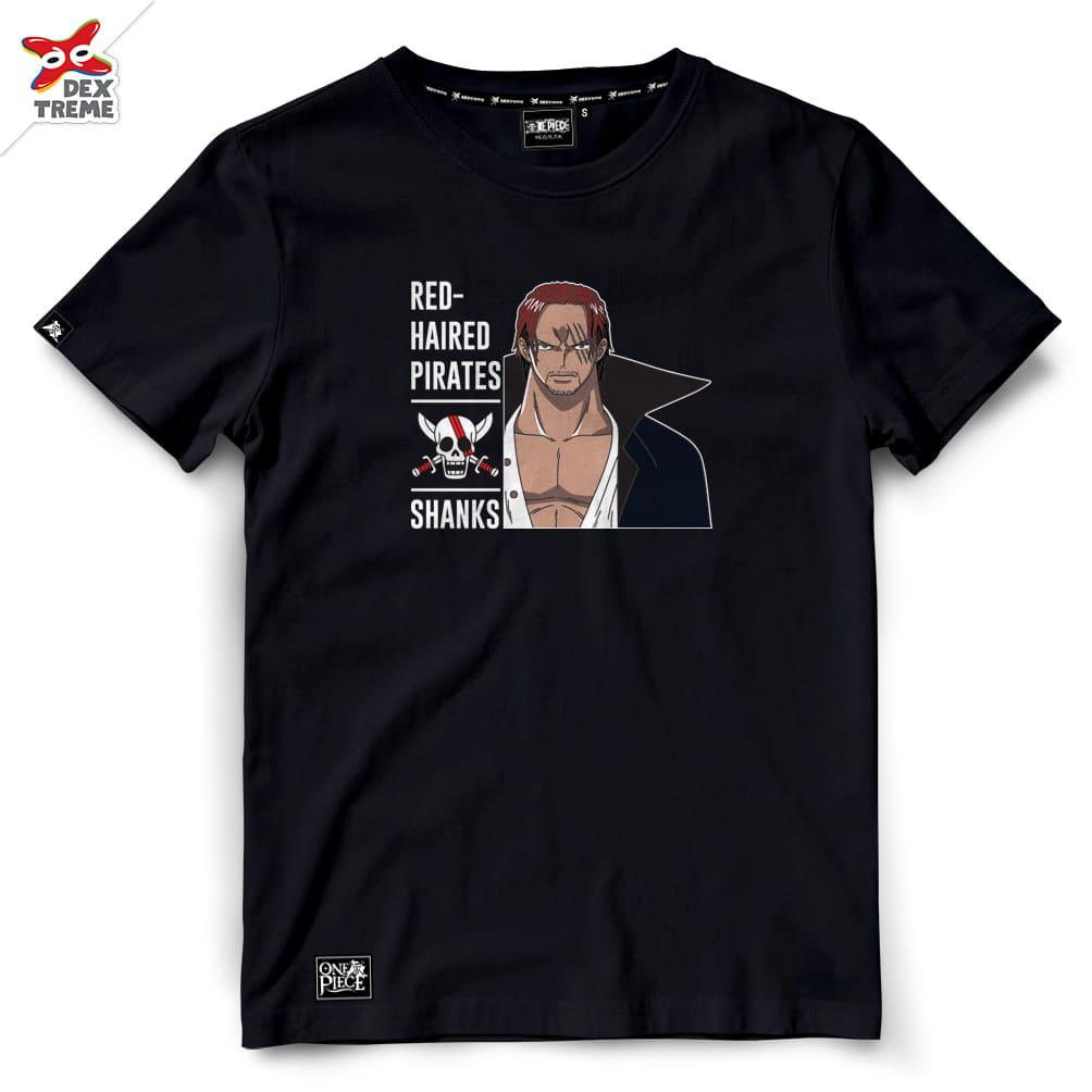 Dextreme T-shirt  DOP-1675 One Piece ลาย Shanks มีสีแดง  สีดำ และสีขาว