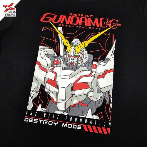 Dextreme เสื้อยืดเด็กกันดั้ม (GDU-011-1)  ลาย Gundam Unicorn (Destroy Mode) มี สีดำ และ สีกรม